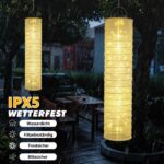 iShabao Solar Laterne 96cm mit 88 LED – Wetterfeste Gartenleuchte für Aussen – Bild 5