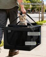 Pecute Katzentransportbox Faltbar mit Trennwand – Sicherer Transport bis 12 kg – Bild 2