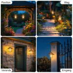 pearlstar Vintage Solar-Hängelaterne Kupfer – Warmweisses LED-Licht für Garten & Terrasse – Bild 8