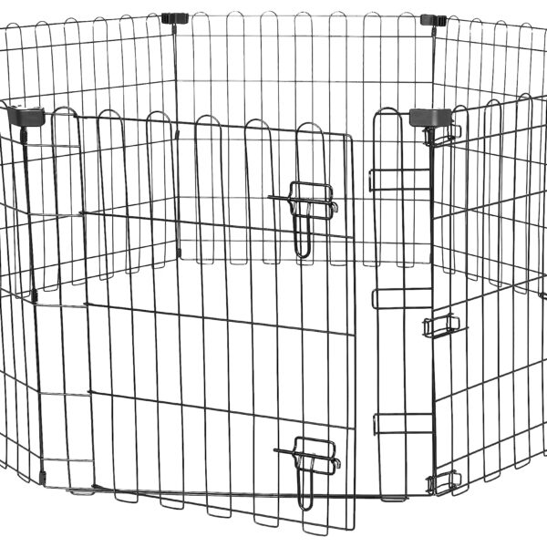 Amazon Basics Achteckiges Laufgehege 61 cm – Faltbarer Freilauf mit Tür für Kleine Hunde
