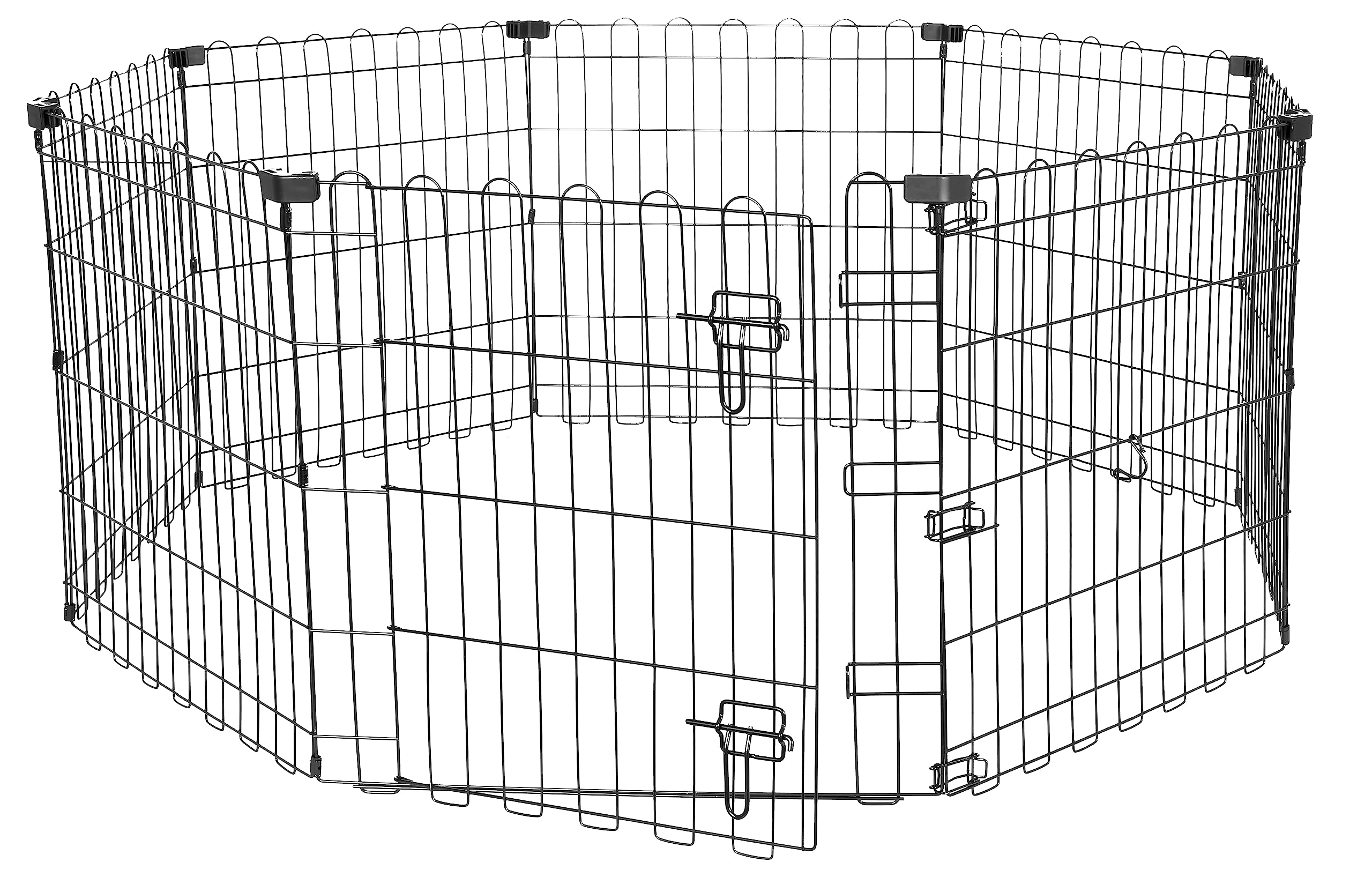 Amazon Basics Achteckiges Laufgehege 61 cm – Faltbarer Freilauf mit Tür für Kleine Hunde