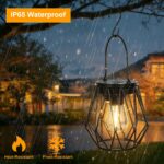 Dehobo 2er Set Solarleuchten Hängend & Stehend – IP65 Metall Laternen Warmweiss für Garten – Bild 4