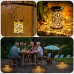 Bonsery Solarlaterne 2er Set – IP65 Wasserdicht mit Vintage Muster für Garten & Terrasse – Bild 6