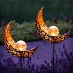 Gadgy 2er Set Solarlaternen – Elegante Gartenleuchten mit Mond-Design für Aussen – Bild 2