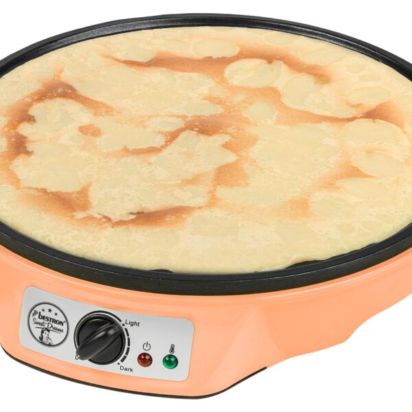 Bestron Crêpes Maker 30 cm mit Antihaftbeschichtung – Retro Design für Festliche Anlässe