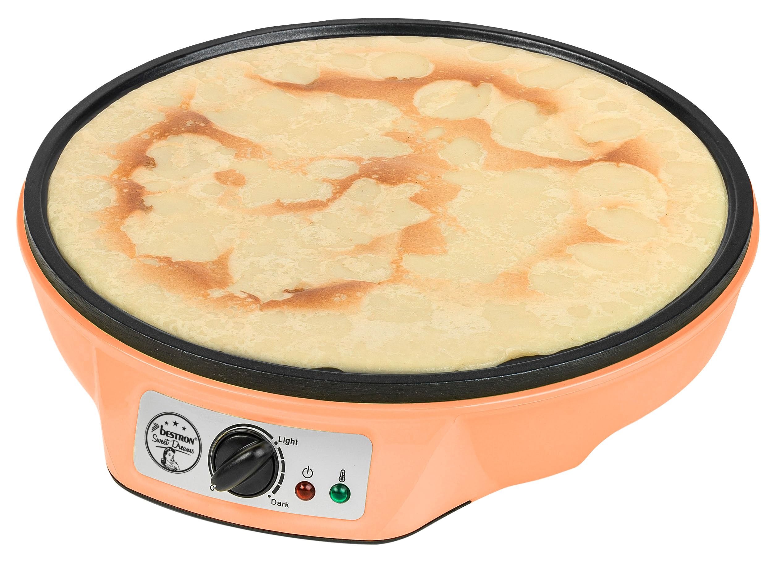 Bestron Crêpes Maker 30 cm mit Antihaftbeschichtung – Retro Design für Festliche Anlässe