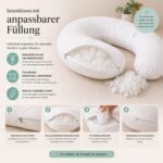 sei Design Stillkissen XXL 190x35 cm – Bio-Musselin & Teddyplüsch mit regulierbarer Füllung – Bild 6
