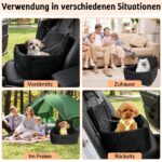 Bindokun Hundeautositz für kleine Hunde bis 9 kg – Memory-Schaum Booster mit Sicherheitsgurten – Bild 6