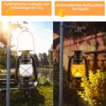 Shinmax Solar Laternen 2er Set – Retro Gartenlaternen mit Flammeneffekt für Aussen – Bild 2