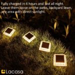 Lacasa Solar Bodenleuchten 4er Set – Warmweiss 2700K LED Wegeleuchten IP68 Wasserdicht – Bild 7