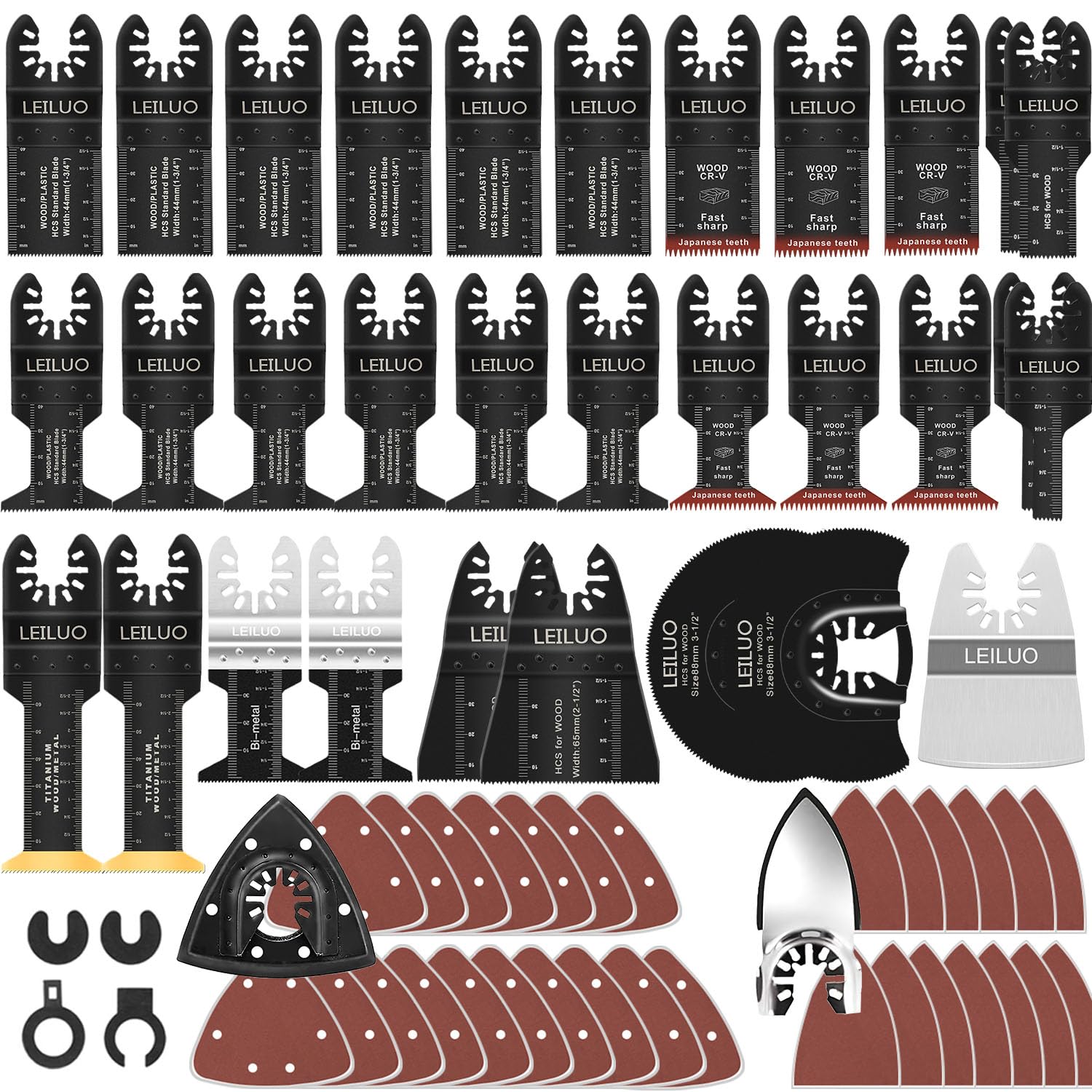 LEILUO 158-teiliges Multitool Zubehör-Set – Sägeblätter & Schleifer für DeWalt & Makita