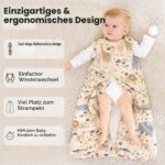 Unnivoll Baby-Winterschlafsack 84 cm, 2,5 Tog – Warme Baumwolle für 12–18 Monate – Bild 4