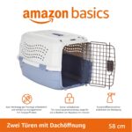 Amazon Basics Hundehütte zweitürig 58L x 38W x 33H cm – Transportbox mit Belüftung – Bild 2