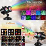Laliled LED Projektor Weihnachten & Halloween – 24 Dias mit Wasserwellen-Effekt, IP44 wasserdicht – Bild 2