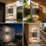YOVGQOLV Up-Down Außenwandleuchte IP54 – Anthrazit Wandlampe mit 2×5W GU10 LED – Bild 6