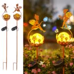 JOYCREATOR Solar Gartenleuchten 2er Set – IP65 Wasserdichte Fee Deko mit LED für Balkon & Terrasse