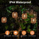 pearlstar Solar-Hängeleuchte Boho Rattan – Wetterfeste Gartenlampe mit Metallkette – Bild 5