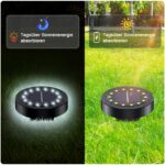 GIACOMO Solar Bodenleuchte mit 14 LED – IP65 Wasserdicht für Garten & Außenbereiche – Bild 2