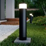 Lucande Sockelleuchte Corban mit 2 Steckdosen – 47,8 cm Gartenleuchte IP44 – Bild 3