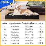KSIIA Orthopädisches Hundebett XL 104x68cm – Waschbarer Schaum für grosse Hunde – Bild 6