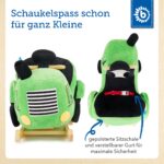 Bieco Plüsch Schaukeltier Traktor 60 cm – Holz Schaukelwippe mit Sicherheitsgurt ab 9 Monate – Bild 4