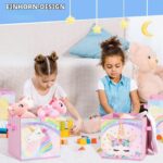 WERNNSAI Aufbewahrungsbox 4er Pack Einhorn 28cm – Faltbare Stoffboxen für Kinderzimmer – Bild 6