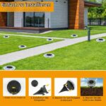 YIFMOO Solar Bodenleuchten 12er Set – Kaltweiße LED Gartenbeleuchtung IP65 wasserdicht – Bild 5