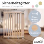 Geuther Oris Treppenschutzgitter 58–93 cm – Babygitter mit Schwenktür, EN 1930 zertifiziert – Bild 2