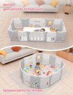 Dripex Laufstall Baby 150×150 cm mit Tür & Spielzeugboard – Faltbarer Playpen aus Kunststoff – Bild 6