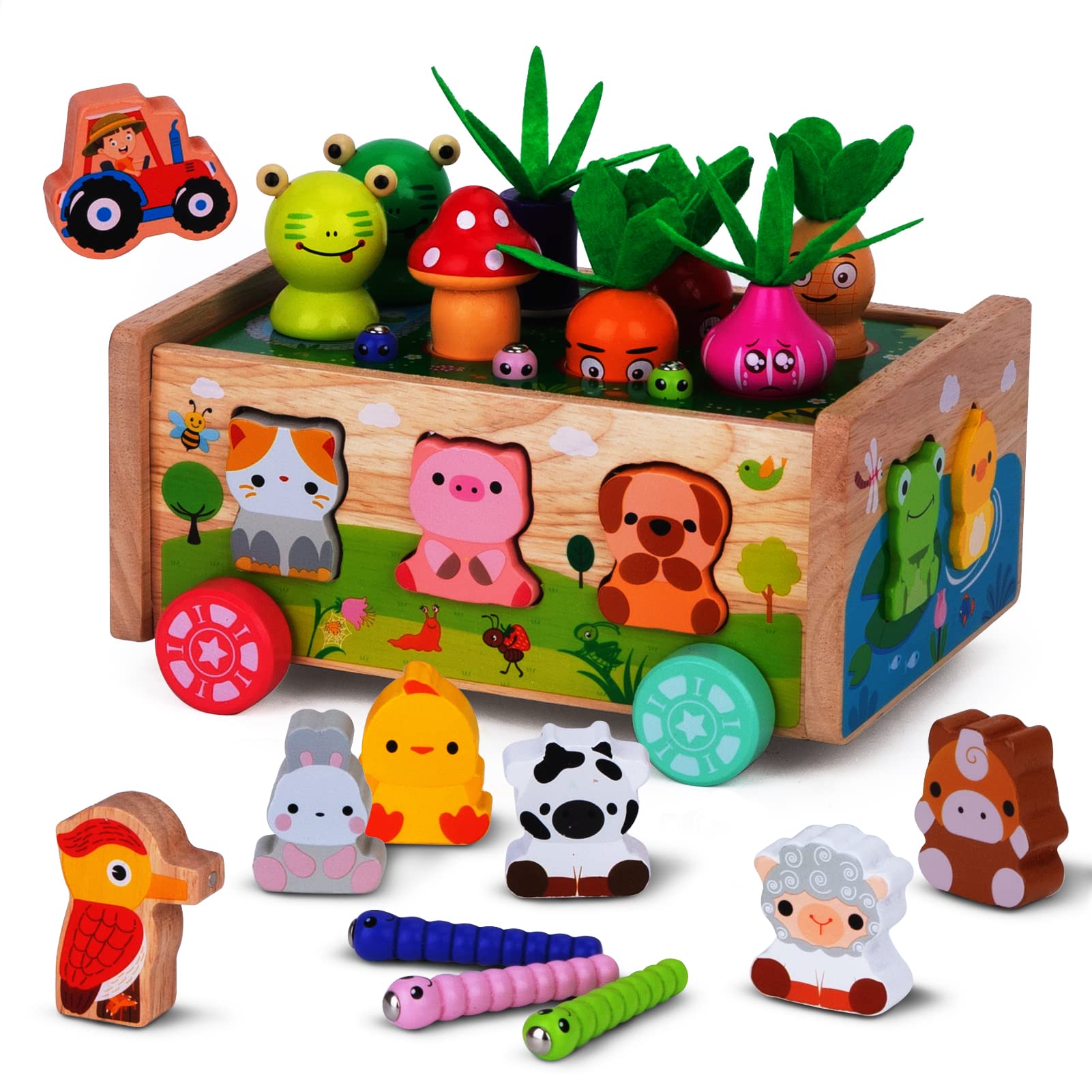 Montessori Holz-Motorikspielzeug Bauernhof – Formensortierer & Feinmotorik für Kinder ab 1 Jahr