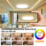 MoonYard LED Deckenleuchte Ø60cm 60W 6500lm – Dimmbar mit Fernbedienung für moderne Wohnräume – Bild 3