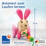 Selecta Hanna Hoppel – Nachzieh-Hase aus Holz für Kleinkinder | 13 cm – Bild 3