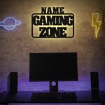 Namofactur Gaming-Zone-Wandschild 50x35cm mit LED – personalisierbar mit Wunschname – Bild 2