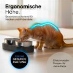 PRETTYPAW Erhöhter Katzennapf mit 2 Edelstahl-Schalen – Ergonomische Futterstation für Katzen – Bild 4