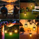 RECHOO 2er Set Solarleuchten Hängend mit Metallgehäuse – IP65 Gartendeko mit 12h Leuchtdauer – Bild 7