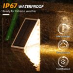 NIORSUN 6er Set Solar-Stufenleuchten Warmweiss – IP67 Treppenbeleuchtung Aussen mit Automatik – Bild 6