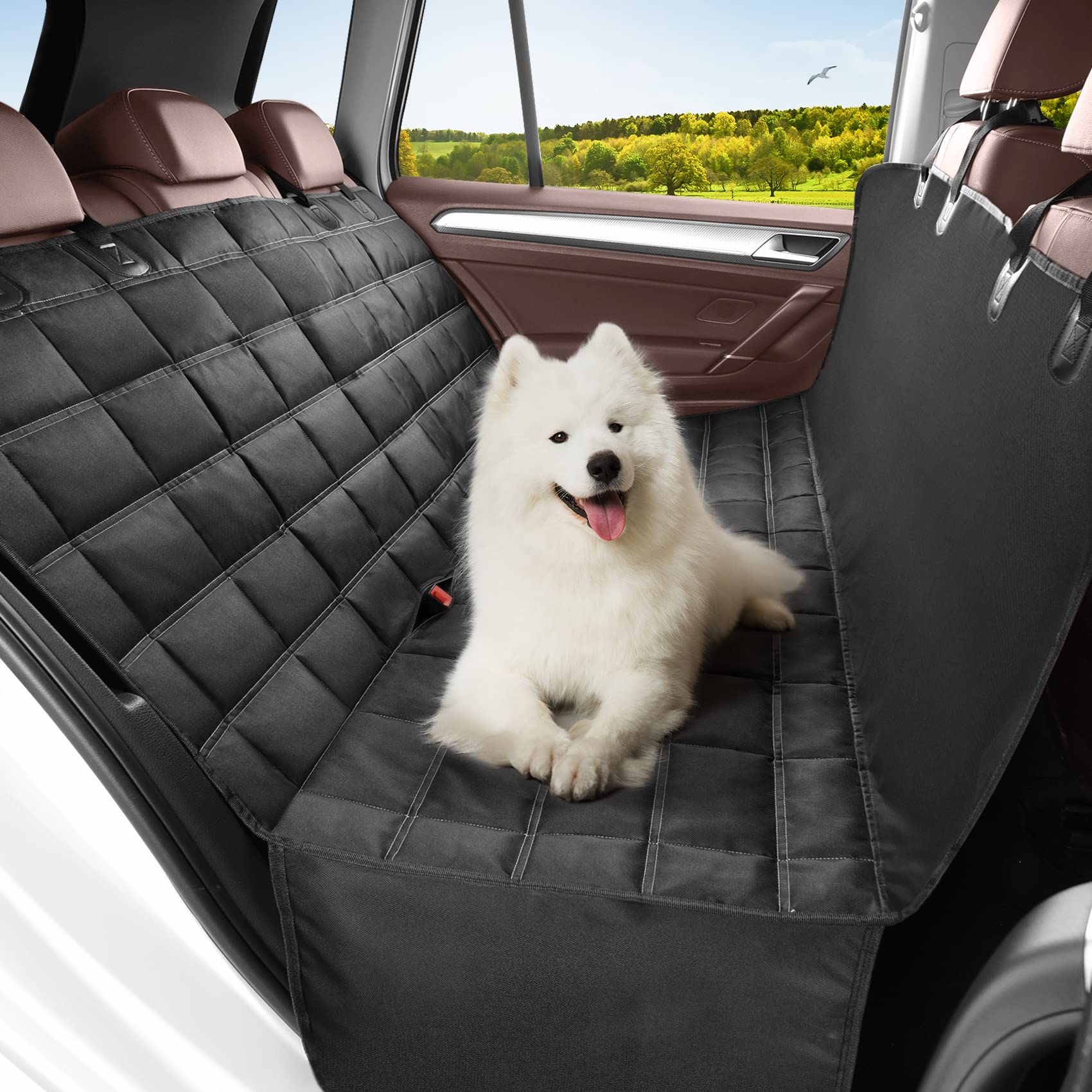 Hopidogie Hundedecke Auto Rückbank 4-in-1 – 100% wasserdicht & kratzfest für PKW, SUV, LKW