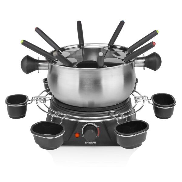 Tristar FO-1109 Fondue-Set 1400W – Edelstahl für 8 Personen mit Saucenring