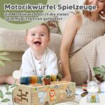 Almaxi 9-in-1 Motorikwürfel Safari – Montessori Holzspielzeug für Kinder ab 1 Jahr – Bild 2