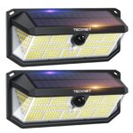 TECKNET 495 LED Solarleuchte mit Bewegungsmelder – 300° Aussenstrahler für Garten & Terrasse
