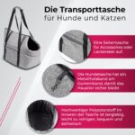 BOUTIQUE ZOO Hundetasche Grau L – Sichere Transporttasche für Hunde bis 12 kg – Bild 3