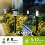 Solpex 6er Set LED Solarleuchten für Garten – Warmweiss Wegbeleuchtung mit automatischer Steuerung – Bild 2