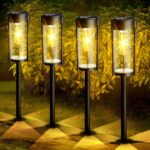 Nigecue 4er Set Vintage Solarleuchten – Warmweisses Gartenlicht mit 800mAh Akku & IP65