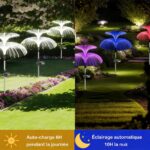 Hqynss Solar-Quallenleuchten 3er Set – Farbwechsel LED Gartenleuchten IP65 wasserdicht – Bild 2