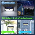 TECKNET Solarleuchte mit Bewegungsmelder 416 LED – 4200 lm für Garten & Terrasse (4er Set) – Bild 4