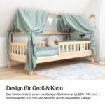 Ehrenkind® Betthimmel & Wimpelkette 90x200 – Kinderzimmer Deko Set Beige, Oeko-TEX – Bild 4