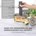 Caso VacuBoxx Eco L – 1500 ml Vakuum-Frischebehälter mit Glasgefäss für längere Haltbarkeit – Bild 10