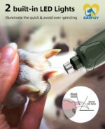 Casfuy Krallenschleifer für Hunde – 6-Gang Haustier-Nageltrimmer mit LED & Staubschutz – Bild 4