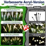 DooYard Solar Glühwürmchen Gartenleuchten 2er Set – Acryl-Außendeko mit flexiblem Stängel – Bild 3