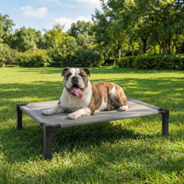 Niubya Erhöhtes Hundebett 107x77 cm – Outdoor Hundeliege für grosse Hunde bis 32 kg